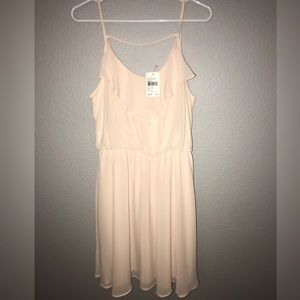 Lush brand cream chiffon dress size xl in juniors.